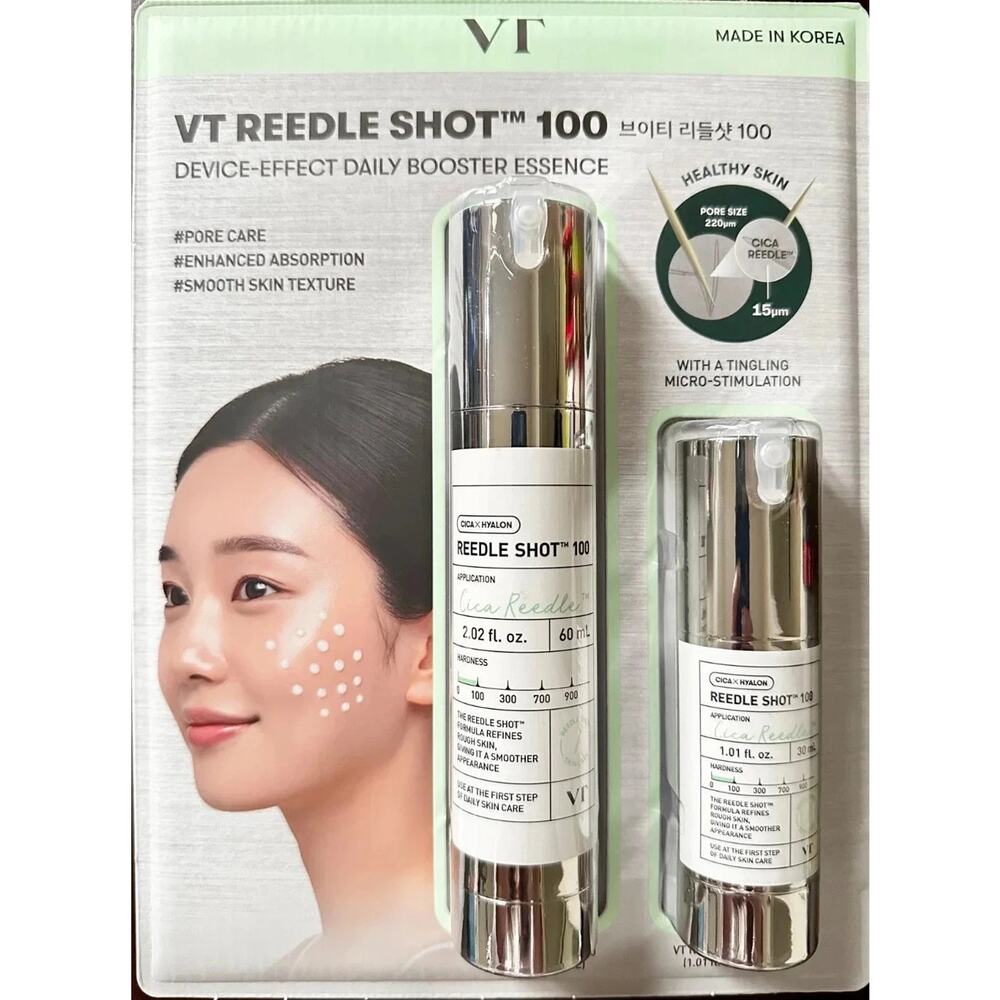 VT COSMETICS CICA Reedle Shot 100 Kit 60ml 30ml Skincare Exp 2028